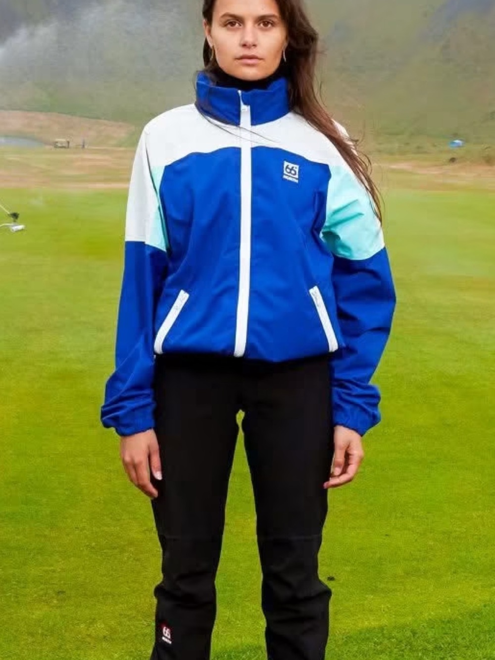 66 North Iceland  Blue Colorblock Windbreaker Jacket